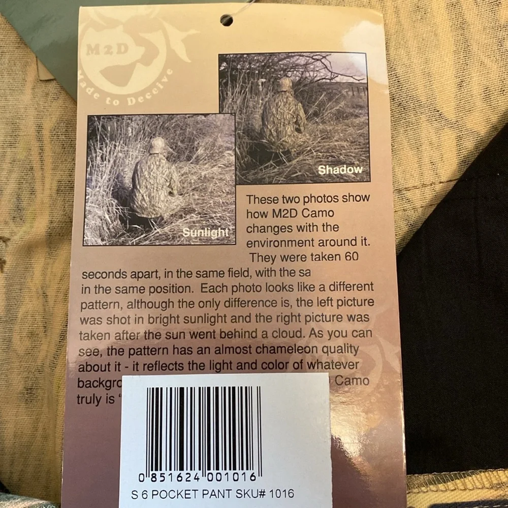 M2D Shooting or Hunting Grassland Duck Camouflage Men’s New wt Tags Camo Pants - Picture 9 of 10
